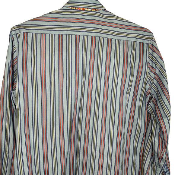 Robert Graham Medium Blue Multicolor Striped Flip Cuff L/S Button Up - Picture 5 of 5